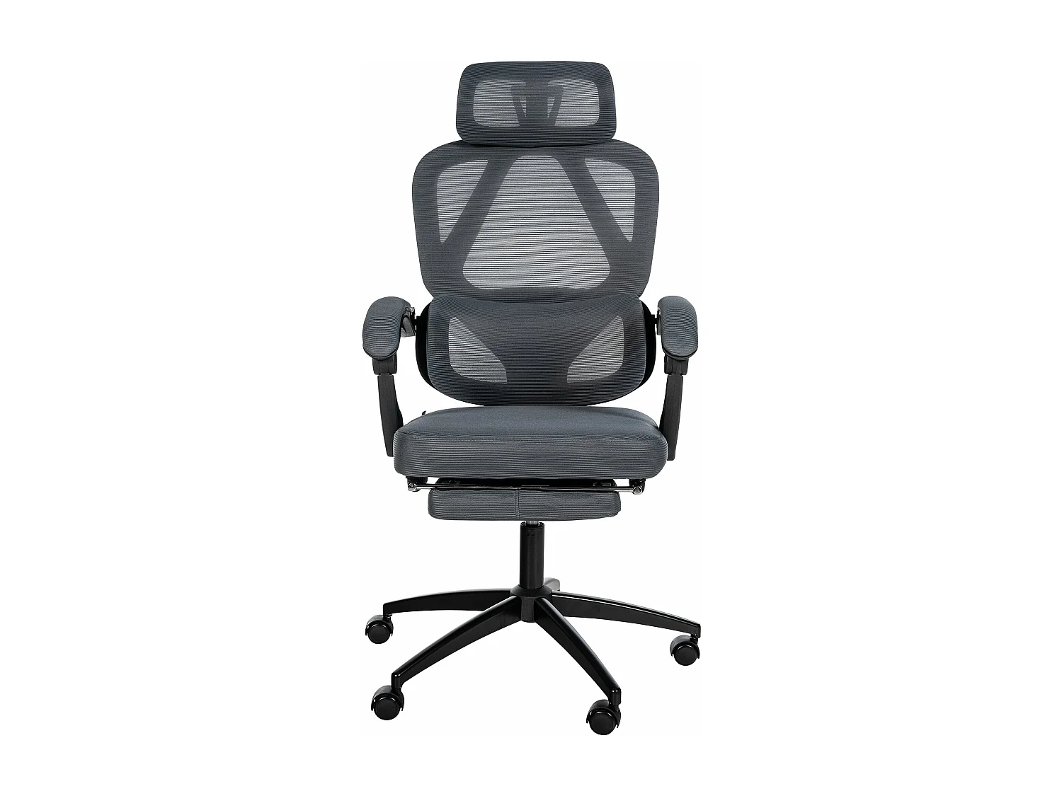 Chaise de bureau - Tissu & Blanc - Gris foncé - Gander