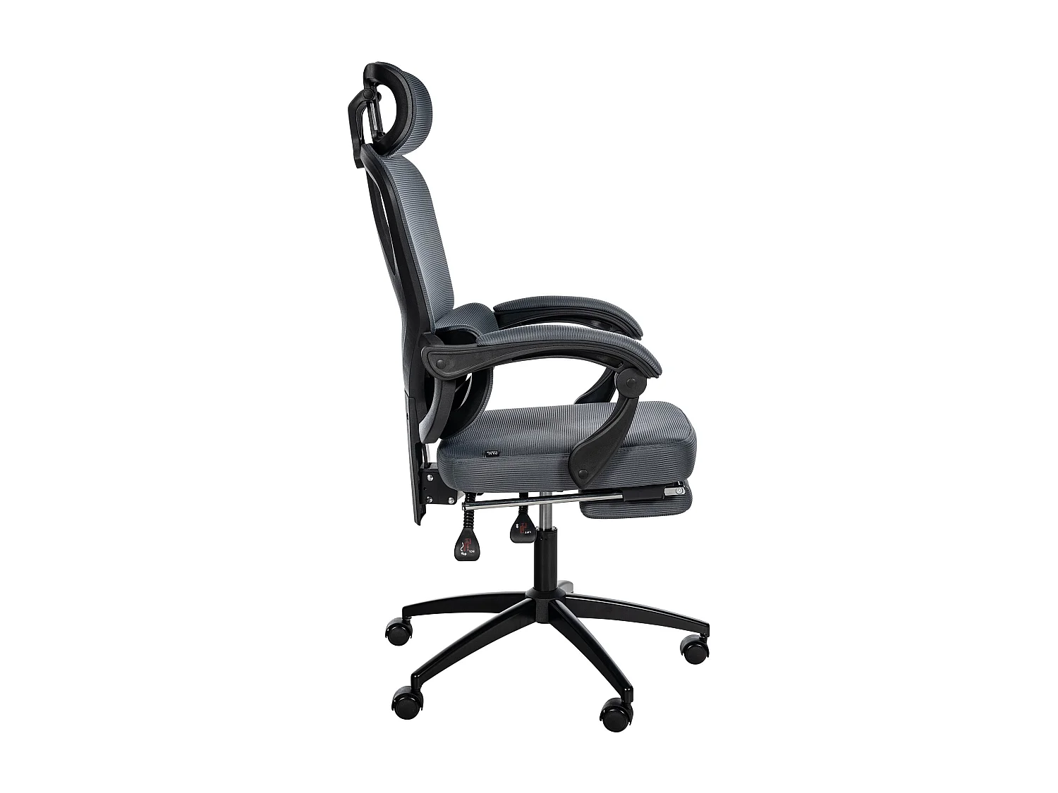 Chaise de bureau - Tissu & Blanc - Gris foncé - Gander