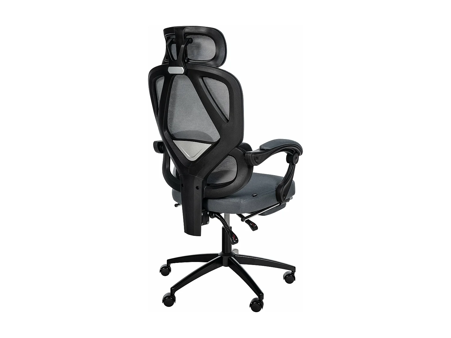 Chaise de bureau - Tissu & Blanc - Gris foncé - Gander