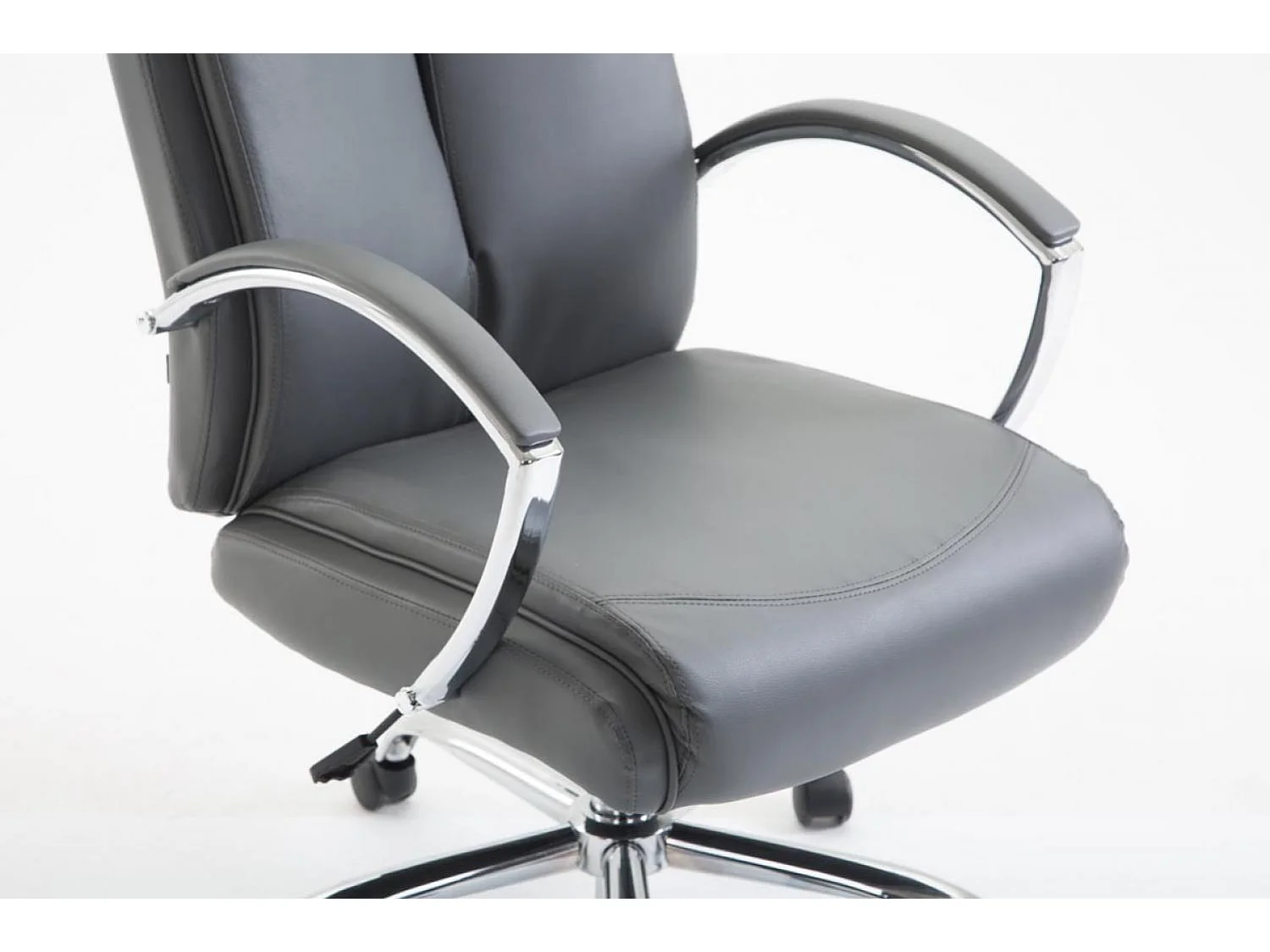 Chaise de bureau - Similicuir & Métal chromé - Gris - XL Vaud