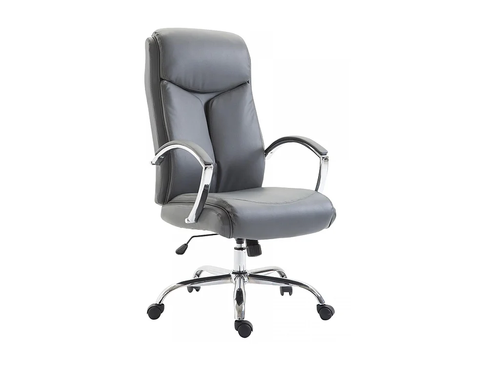 Chaise de bureau - Similicuir & Métal chromé - Gris - XL Vaud