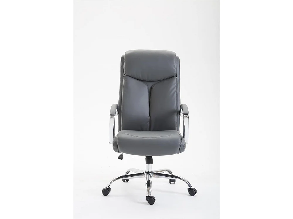 Chaise de bureau - Similicuir &amp; Métal chromé - Gris - XL Vaud