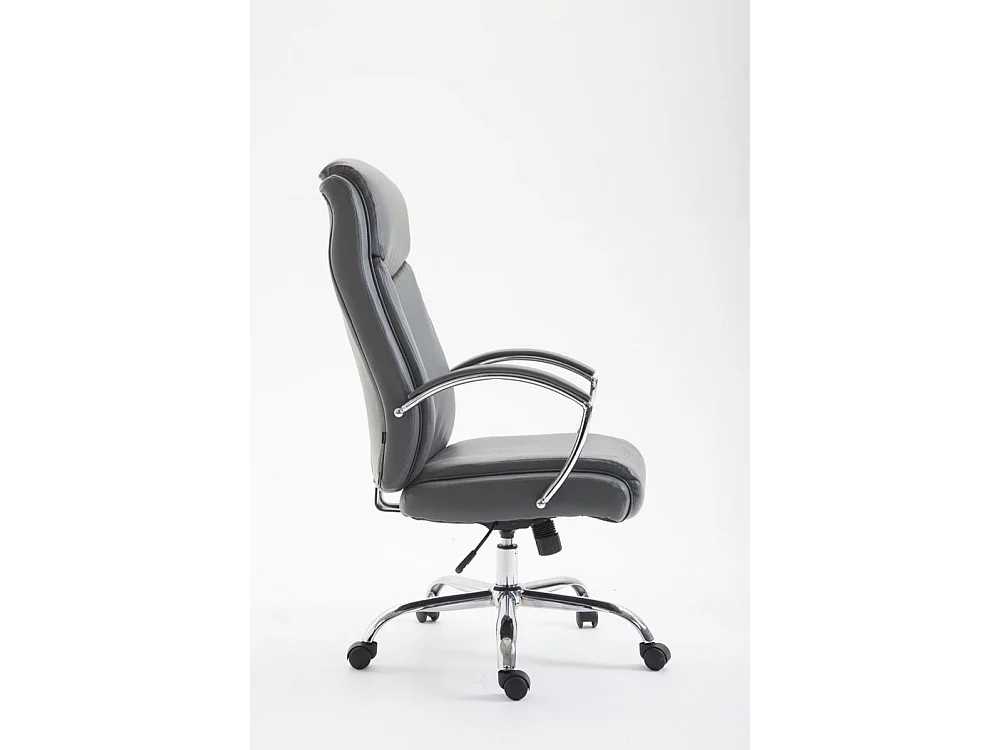 Chaise de bureau - Similicuir &amp; Métal chromé - Gris - XL Vaud