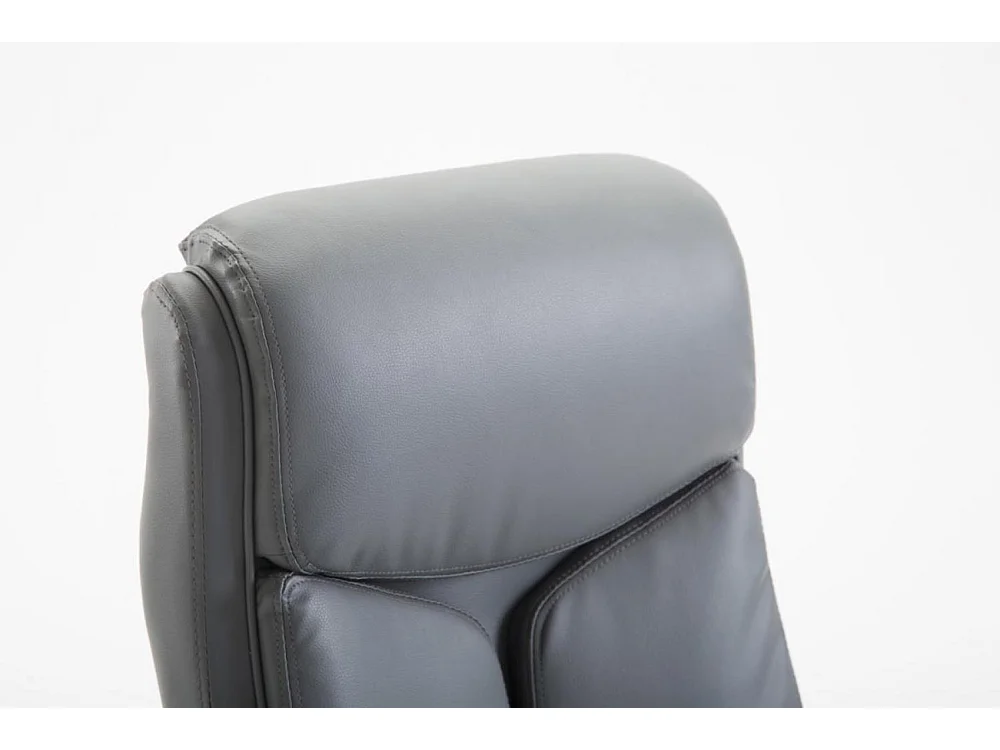 Chaise de bureau - Similicuir &amp; Métal chromé - Gris - XL Vaud