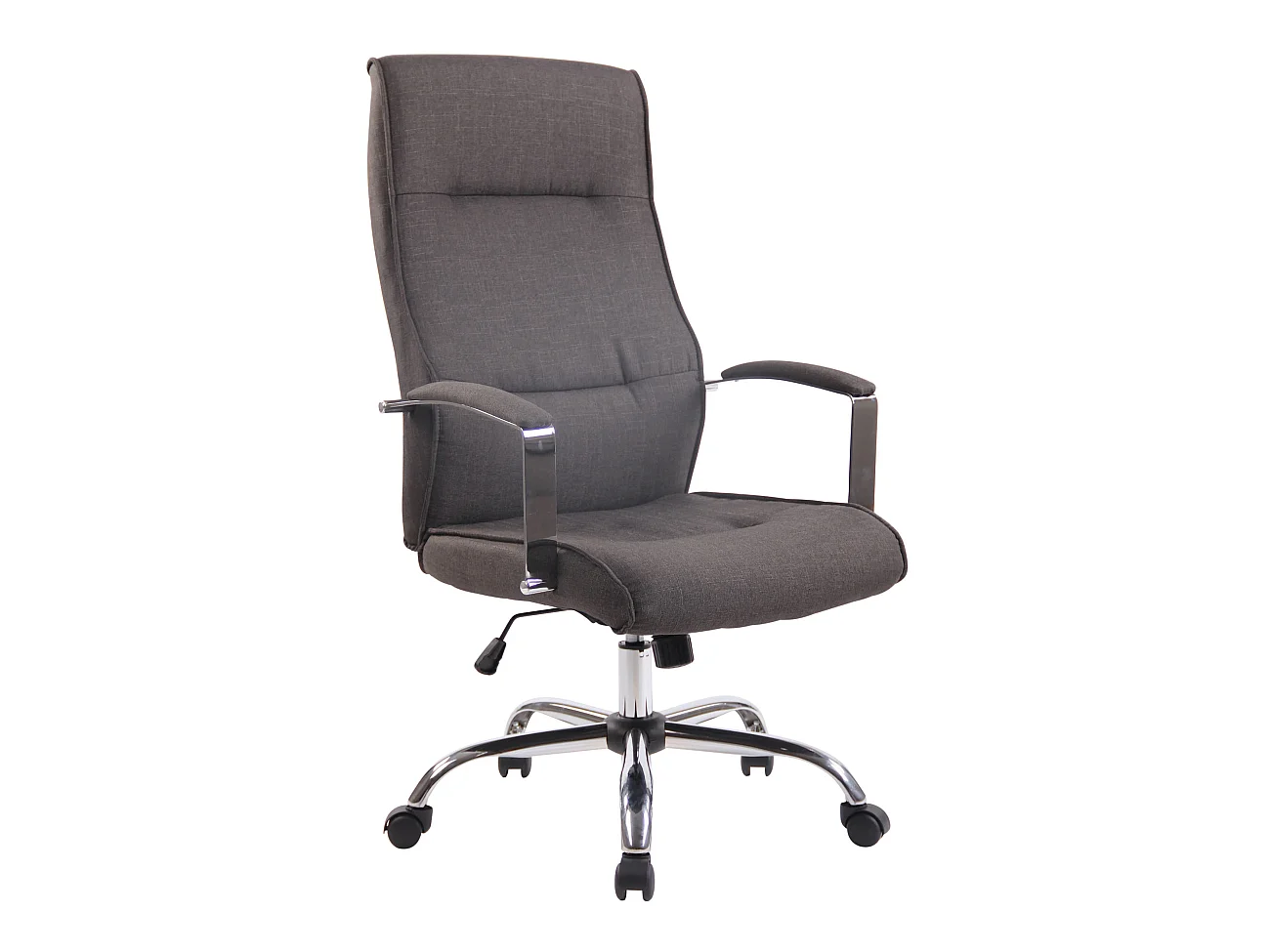 Chaise de bureau - Tissu & Métal chromé - Gris foncé - Portland