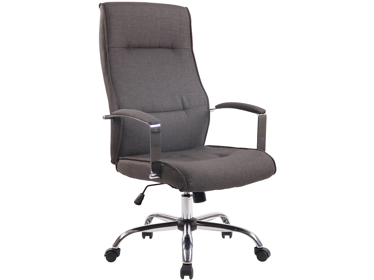 Chaise de bureau - Tissu & Métal chromé - Gris foncé - Portland