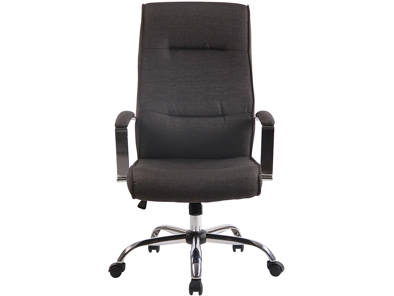 Chaise de bureau - Tissu & Métal chromé - Gris foncé - Portland