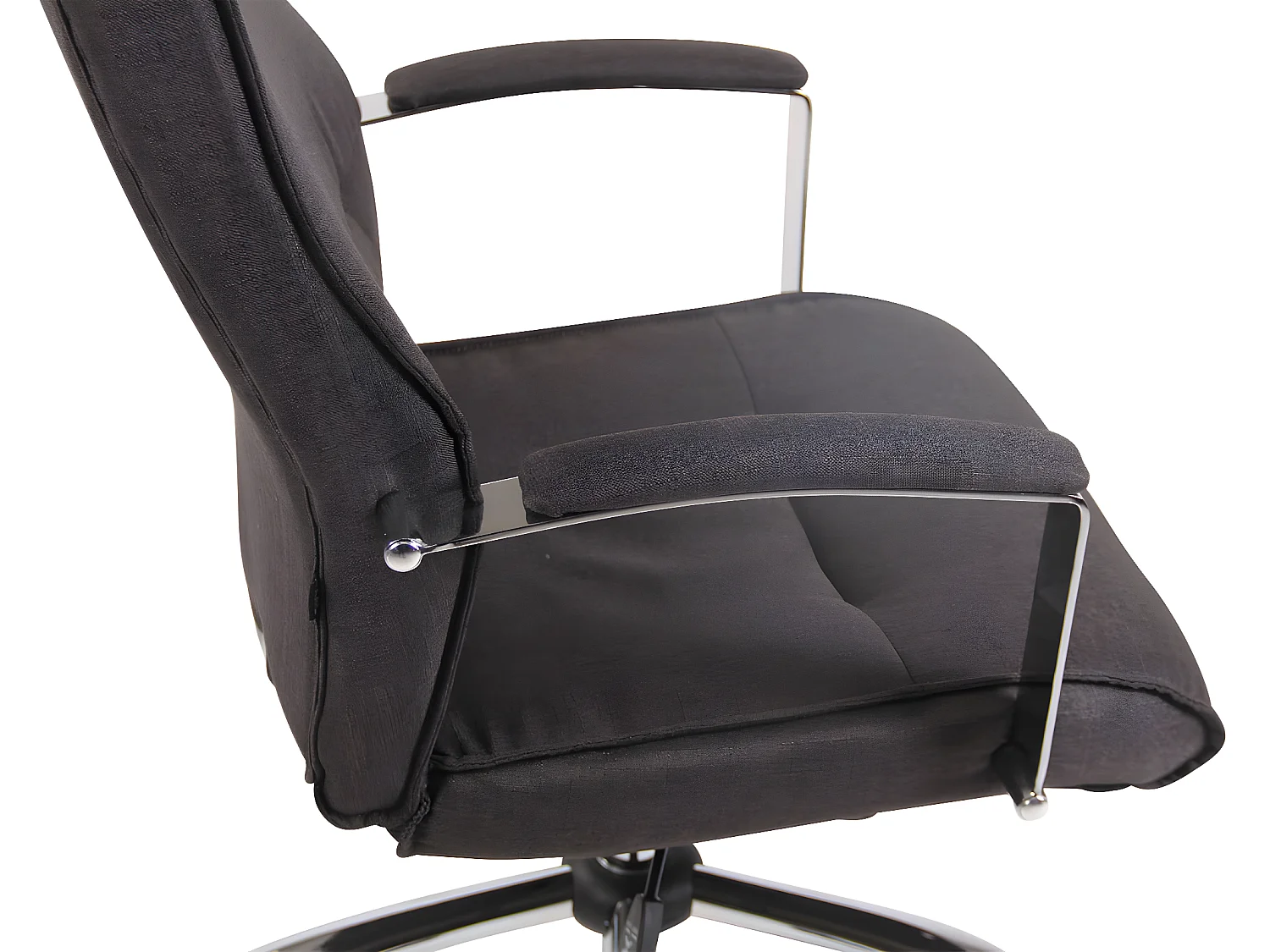 Chaise de bureau - Tissu & Métal chromé - Gris foncé - Portland