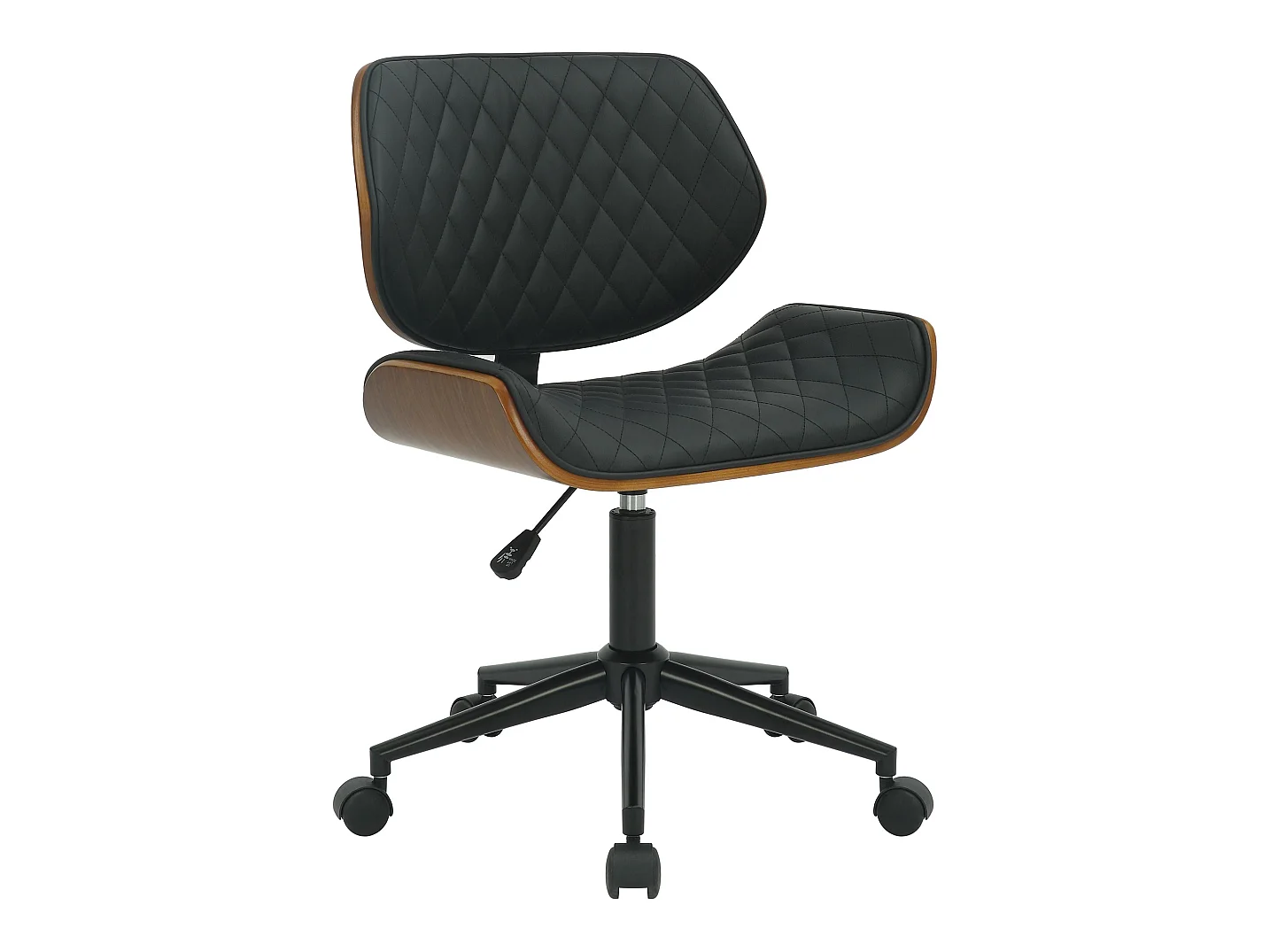 Chaise de bureau - Similicuir (PVC) & Métal - Noyer / Noir - Harvest