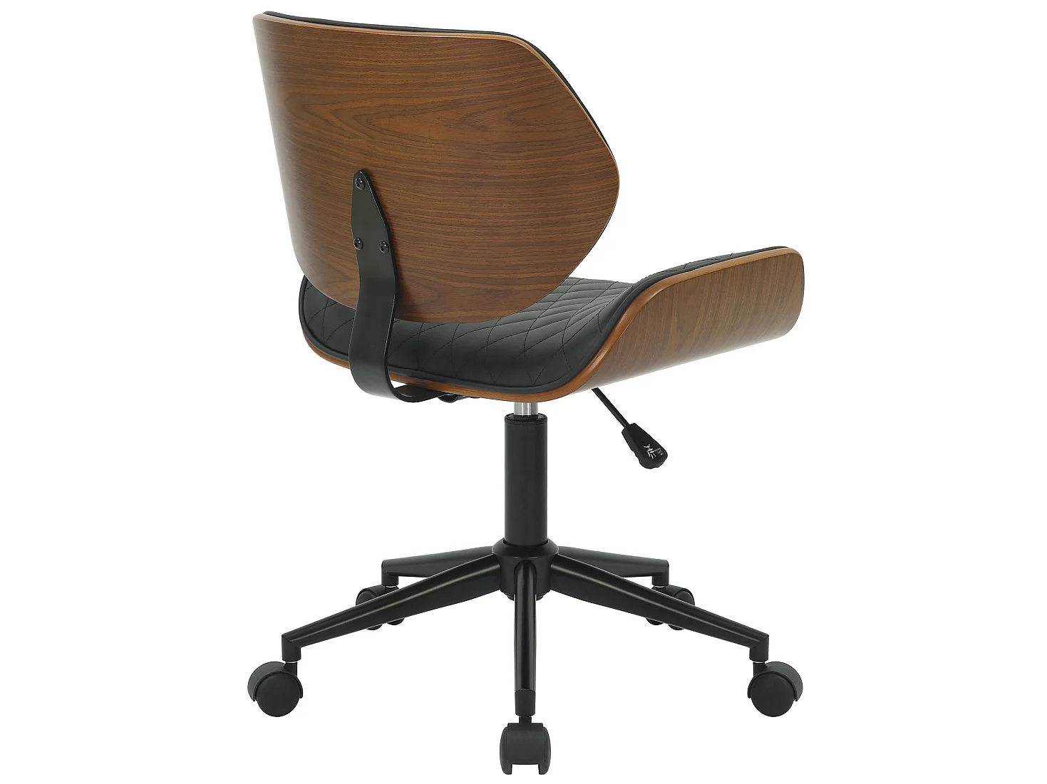 Chaise de bureau - Similicuir (PVC) & Métal - Noyer / Noir - Harvest