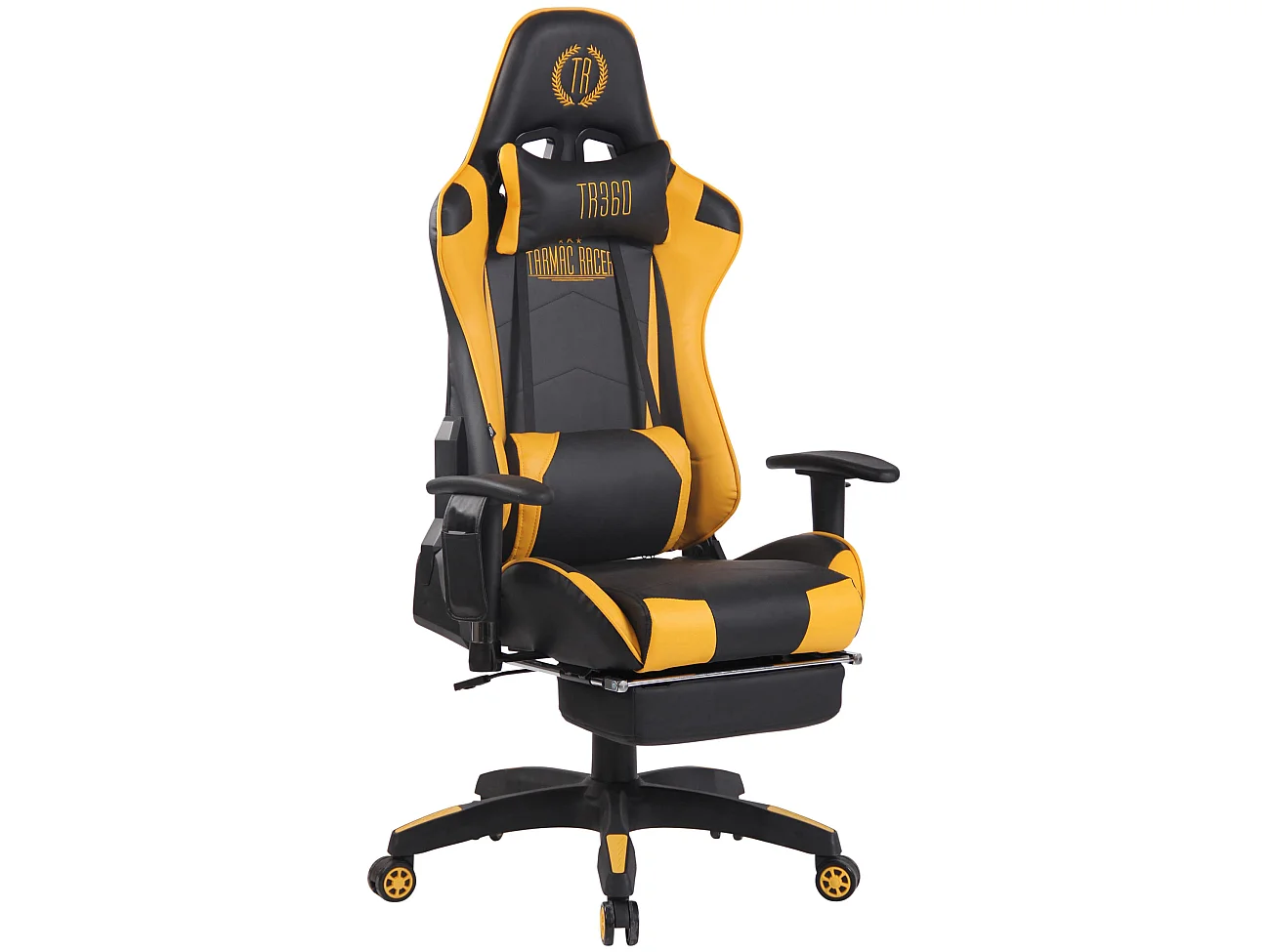 Chaise de bureau - Similicuir & Plastique - Noir / Jaune - Turbo XFM