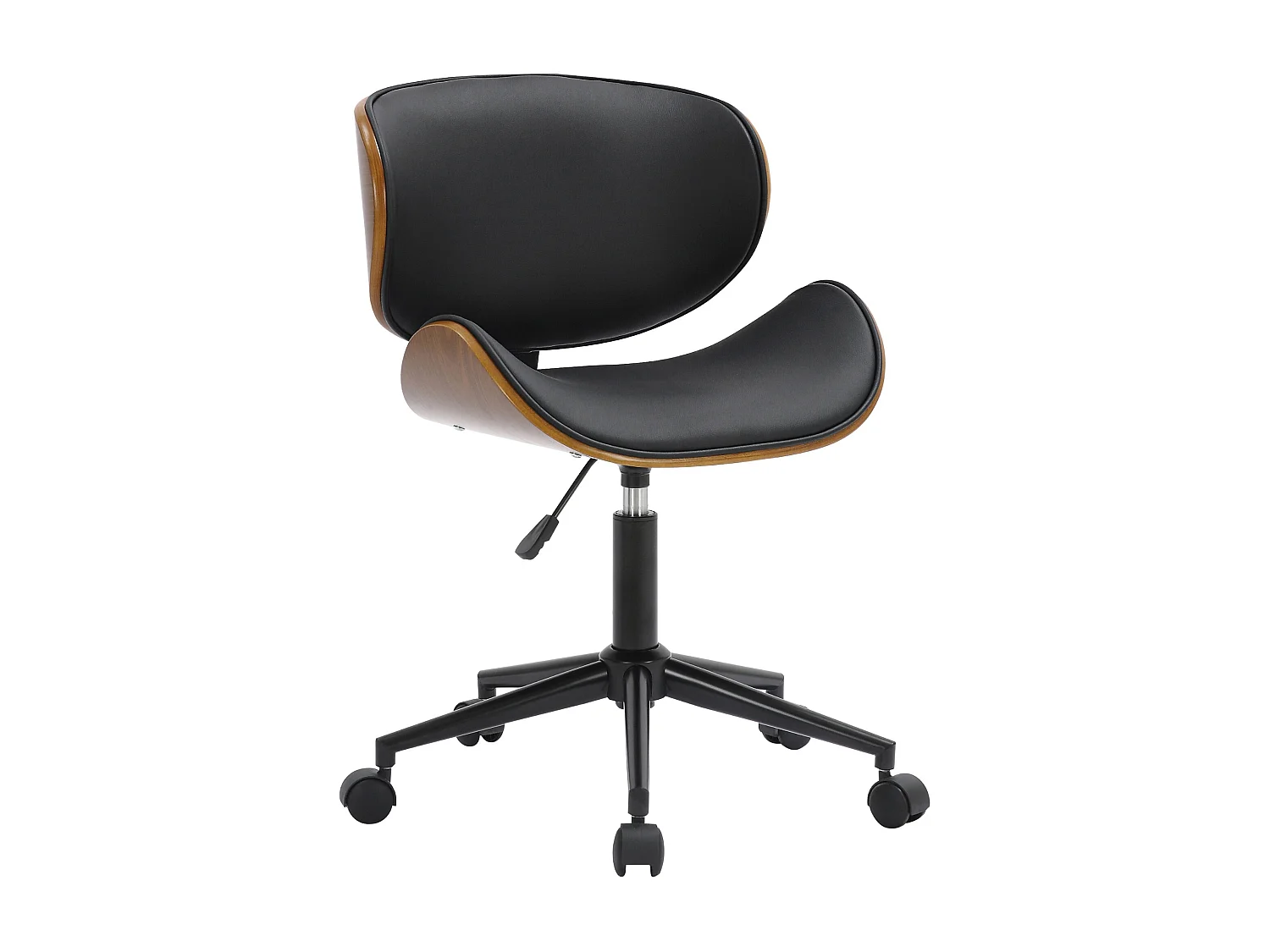 Chaise de bureau - Similicuir & Métal noir mat - Noir - Sammy