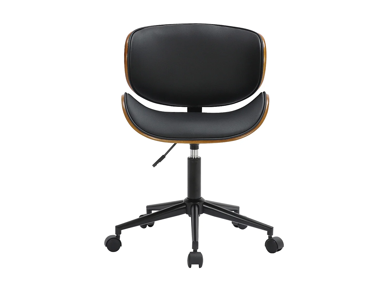 Chaise de bureau - Similicuir & Métal noir mat - Noir - Sammy