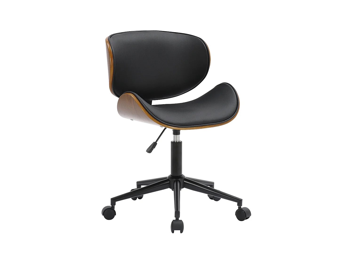 Chaise de bureau - Similicuir & Métal noir mat - Noir - Sammy