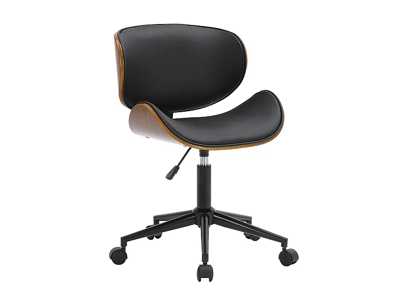 Chaise de bureau - Similicuir & Métal noir mat - Noir - Sammy