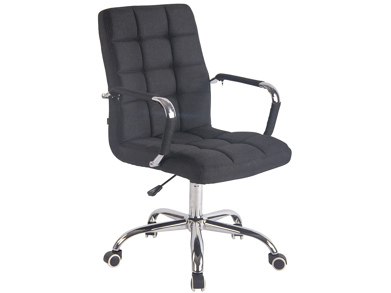 Chaise de bureau - Tissu & Métal chromé - Noir - Deli