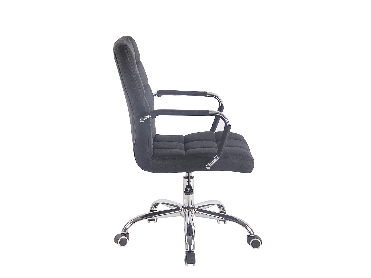 Chaise de bureau - Tissu & Métal chromé - Noir - Deli