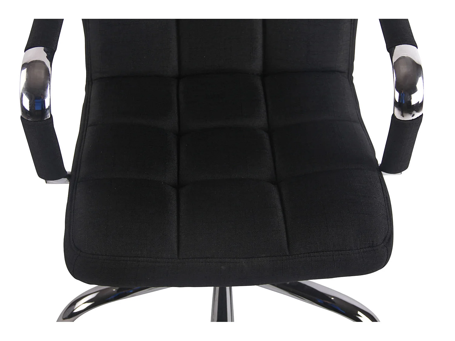 Chaise de bureau - Tissu & Métal chromé - Noir - Deli