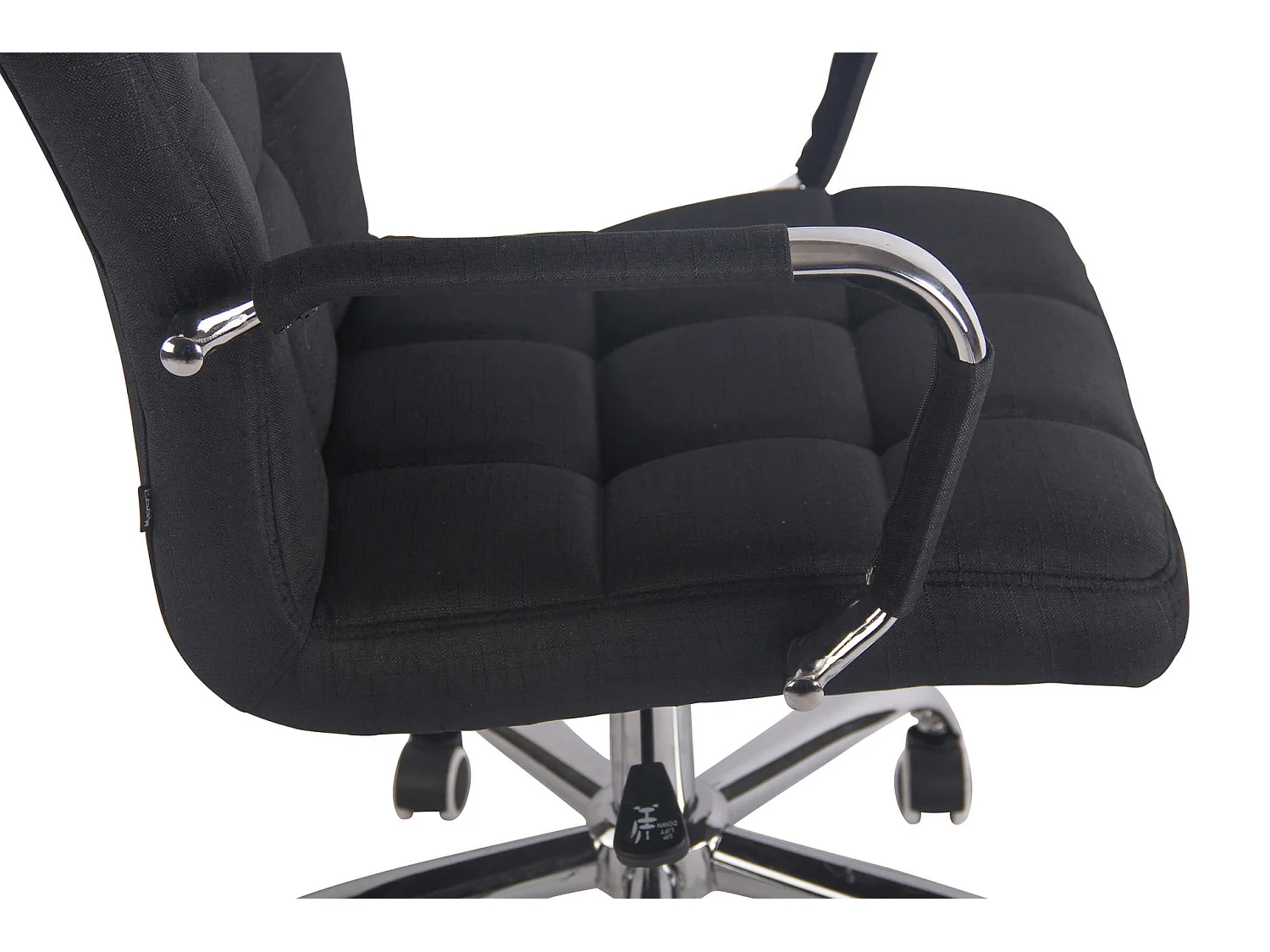 Chaise de bureau - Tissu & Métal chromé - Noir - Deli