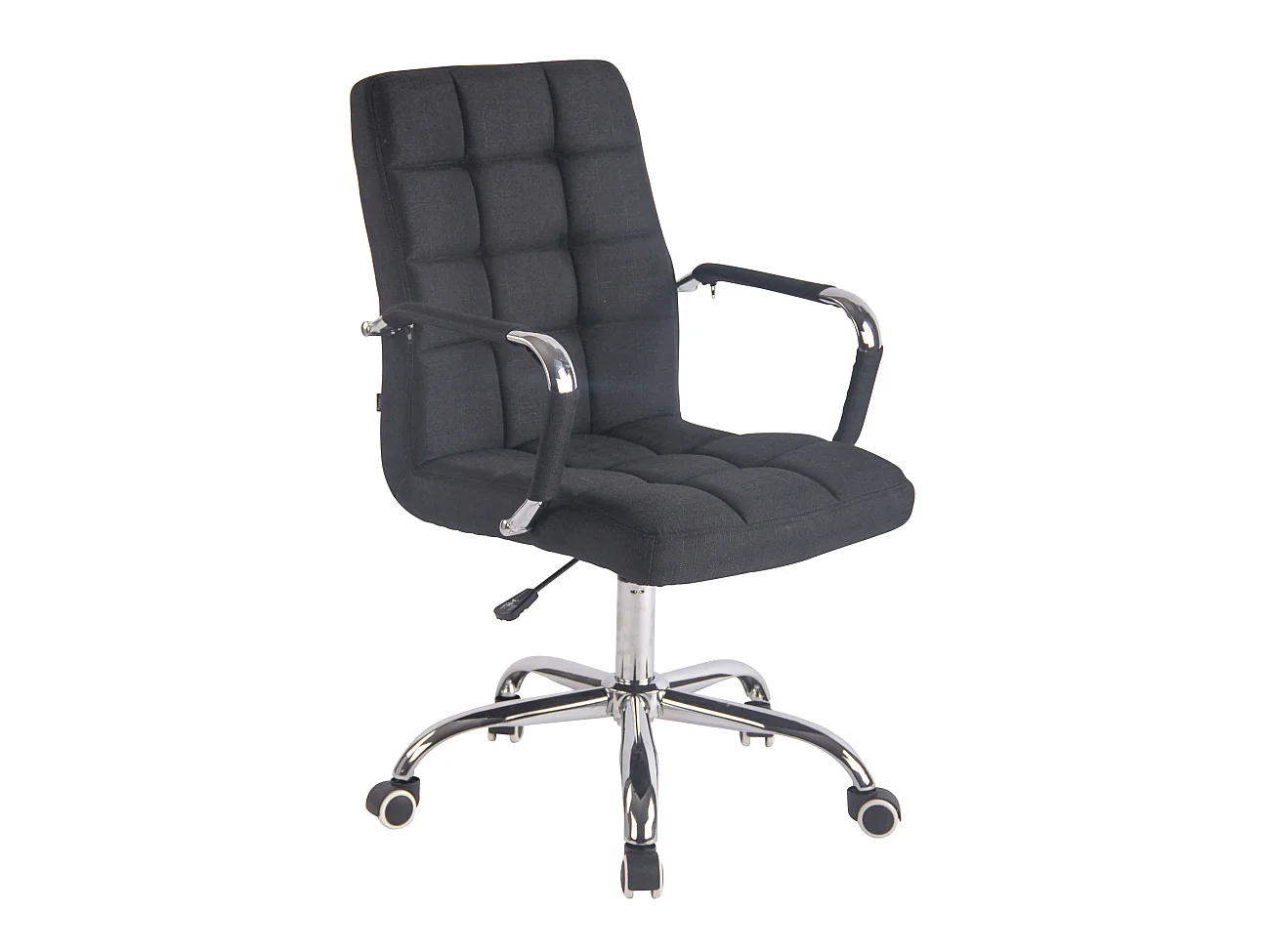 Chaise de bureau - Tissu & Métal chromé - Noir - Deli