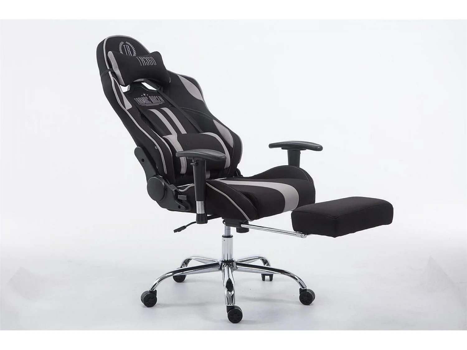 Bürosessel - Stoff & Metall in Chromoptik - schwarz/grau - Limit