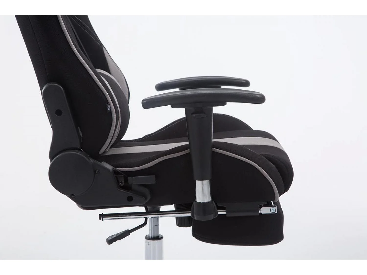 Bürosessel - Stoff & Metall in Chromoptik - schwarz/grau - Limit