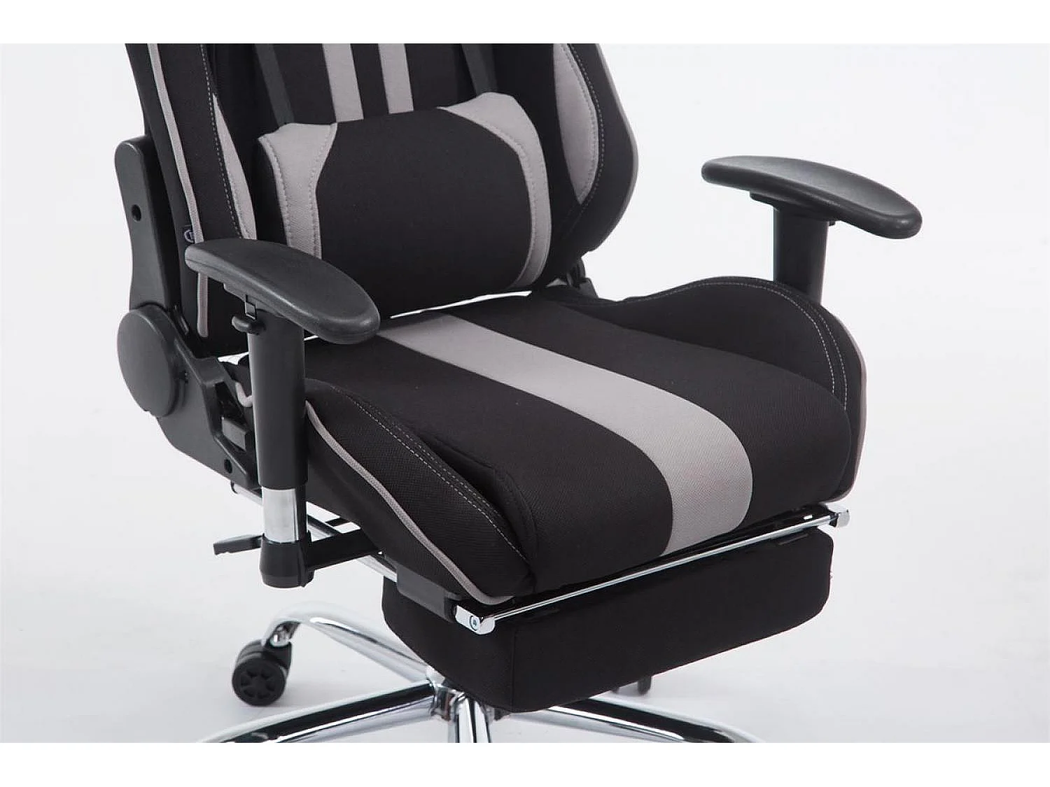 Bürosessel - Stoff & Metall in Chromoptik - schwarz/grau - Limit