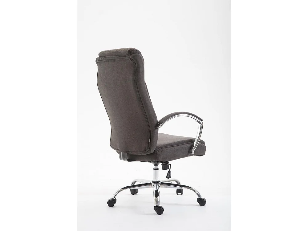 Chaise de bureau - Tissu & Métal chromé - Gris foncé - XL Vaud