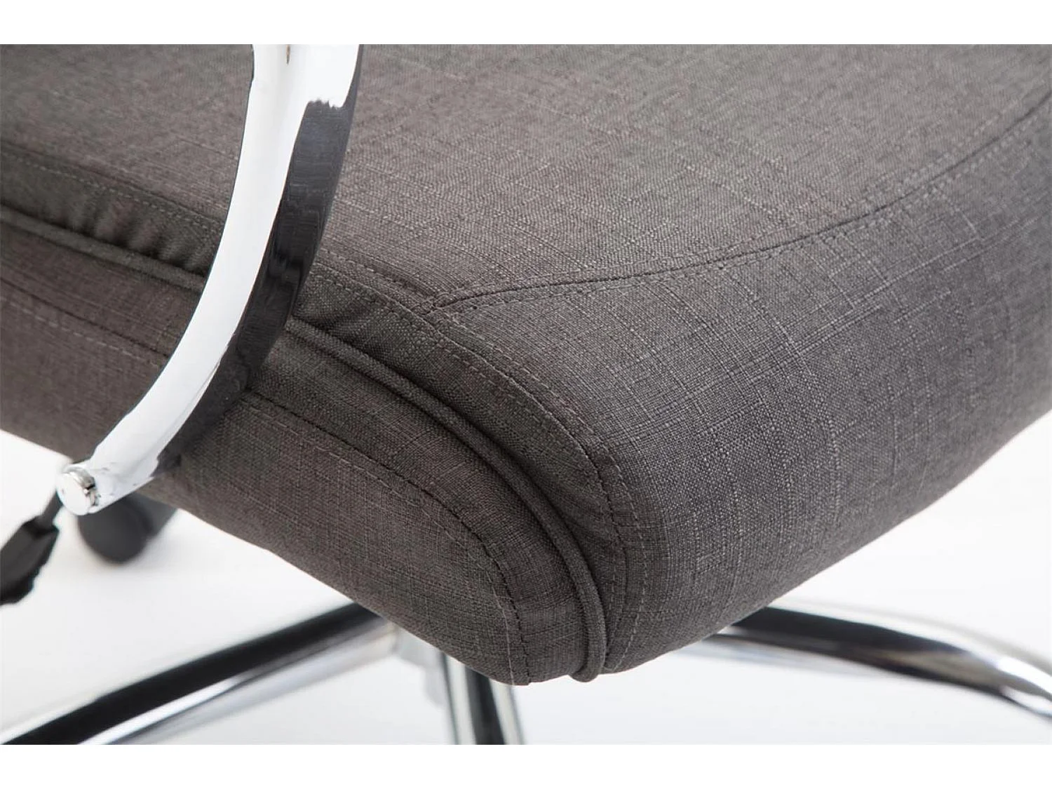 Chaise de bureau - Tissu & Métal chromé - Gris foncé - XL Vaud