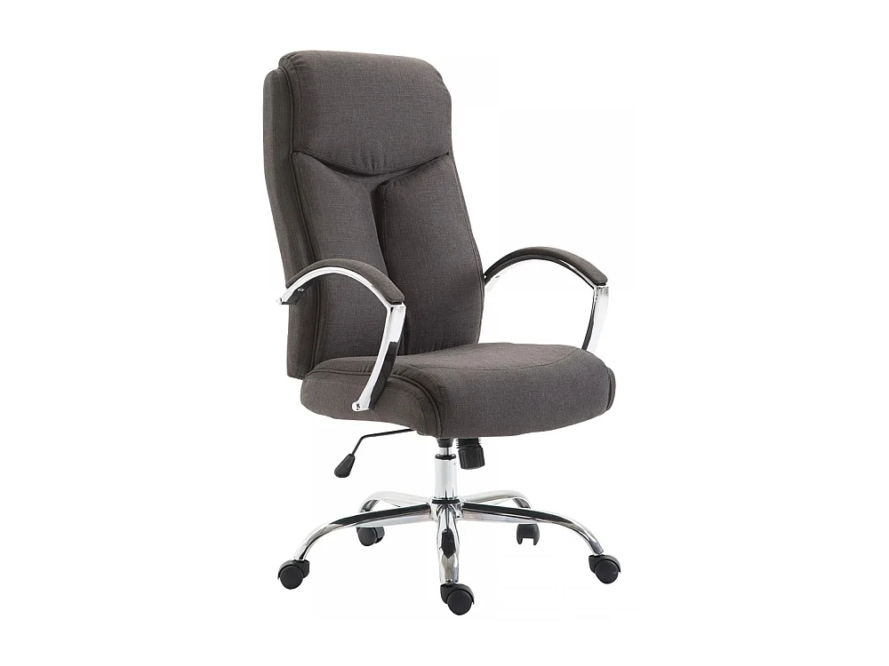 Chaise de bureau - Tissu & Métal chromé - Gris foncé - XL Vaud
