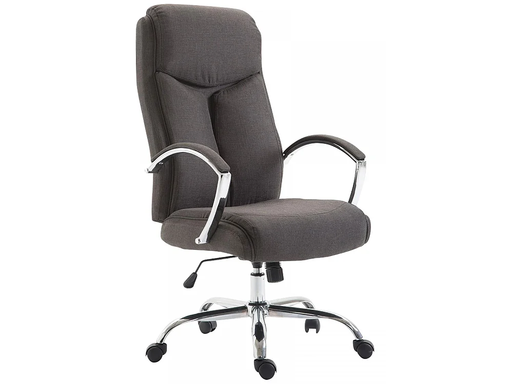 Chaise de bureau - Tissu & Métal chromé - Gris foncé - XL Vaud