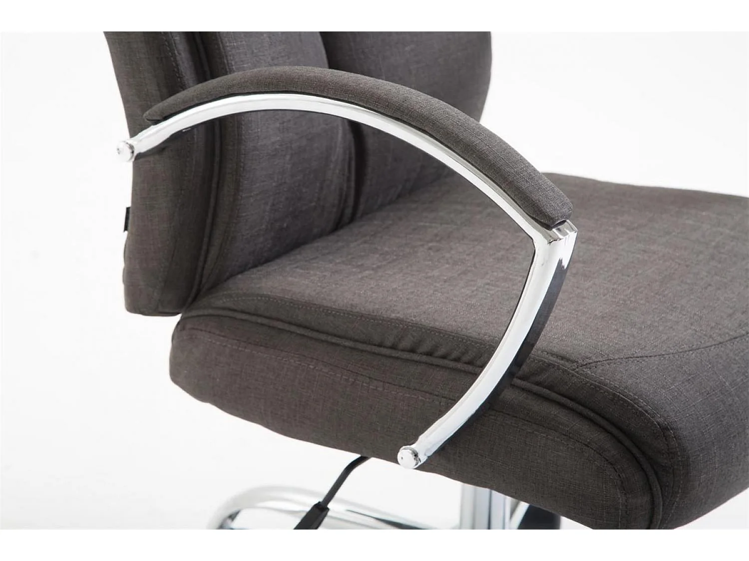Chaise de bureau - Tissu & Métal chromé - Gris foncé - XL Vaud