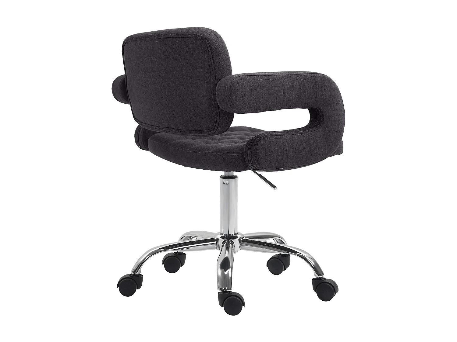 Chaise de bureau - Tissu & Métal chromé - Noir - Dublin