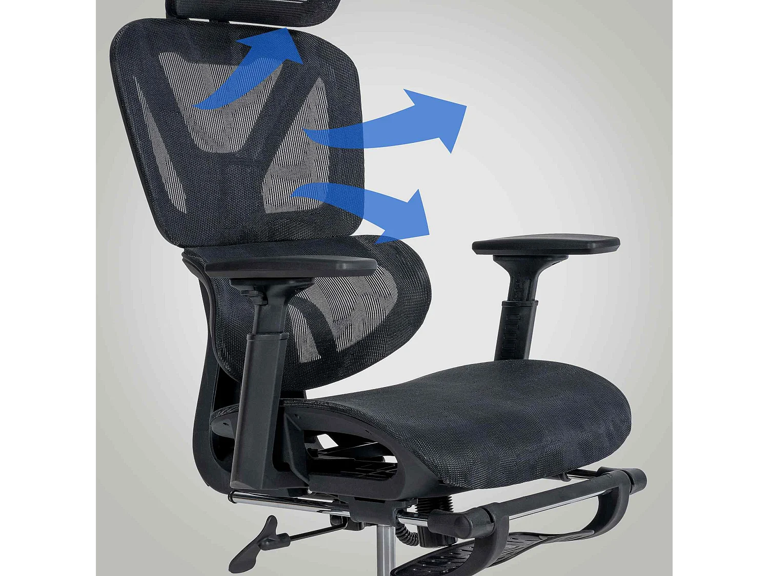 Chaise de bureau - Tissu & Plastique - Noir - Grover