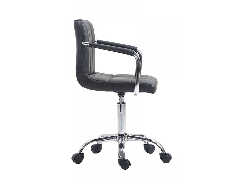 Chaise de bureau - Similicuir & Métal chromé - Gris - Lucy