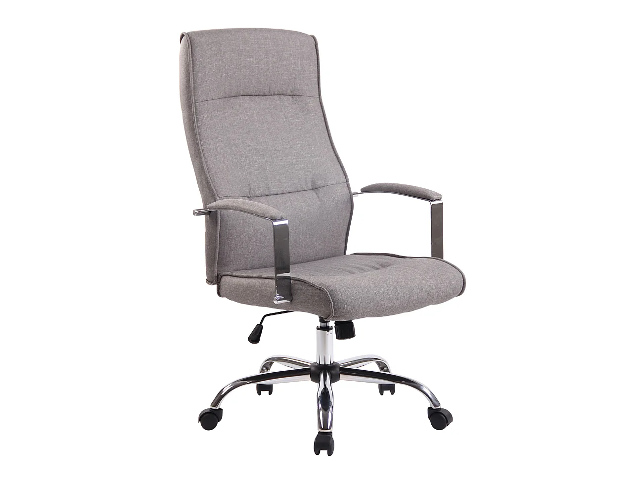 Chaise de bureau - Tissu & Métal chromé - Gris - Portland