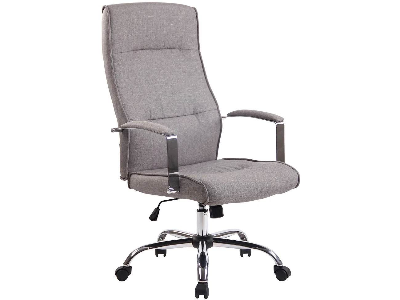 Chaise de bureau - Tissu & Métal chromé - Gris - Portland