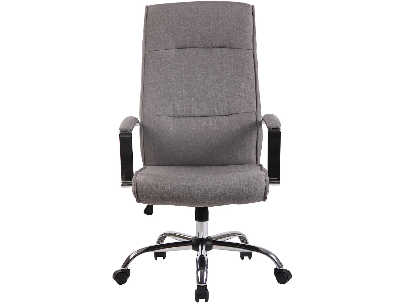 Chaise de bureau - Tissu & Métal chromé - Gris - Portland