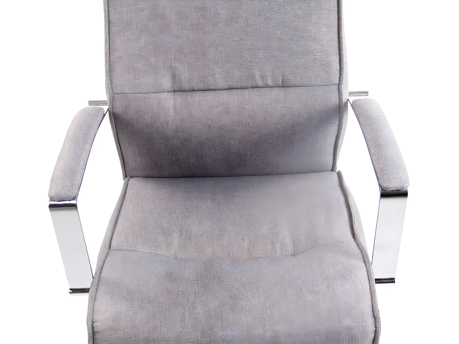 Chaise de bureau - Tissu & Métal chromé - Gris - Portland