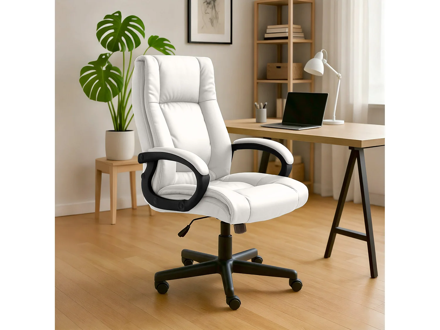 Chaise de bureau - Similicuir - Blanc - XL Sparta