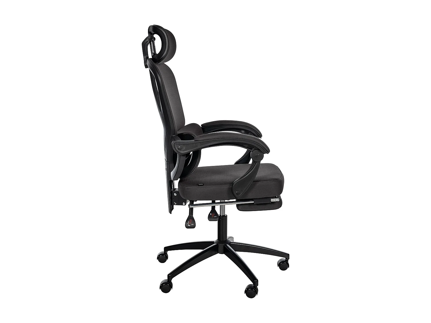 Chaise de bureau - Tissu & Blanc - Noir - Gander