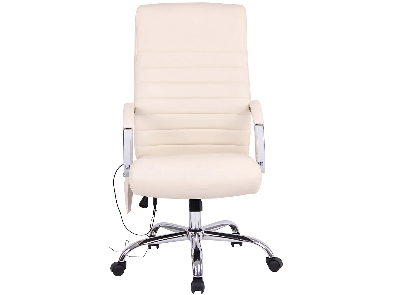 Chaise de bureau - Similicuir & Métal chromé - Crème - Valais