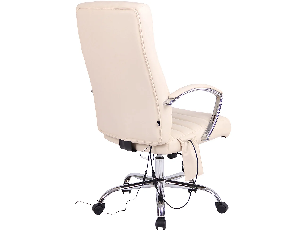 Chaise de bureau - Similicuir & Métal chromé - Crème - Valais