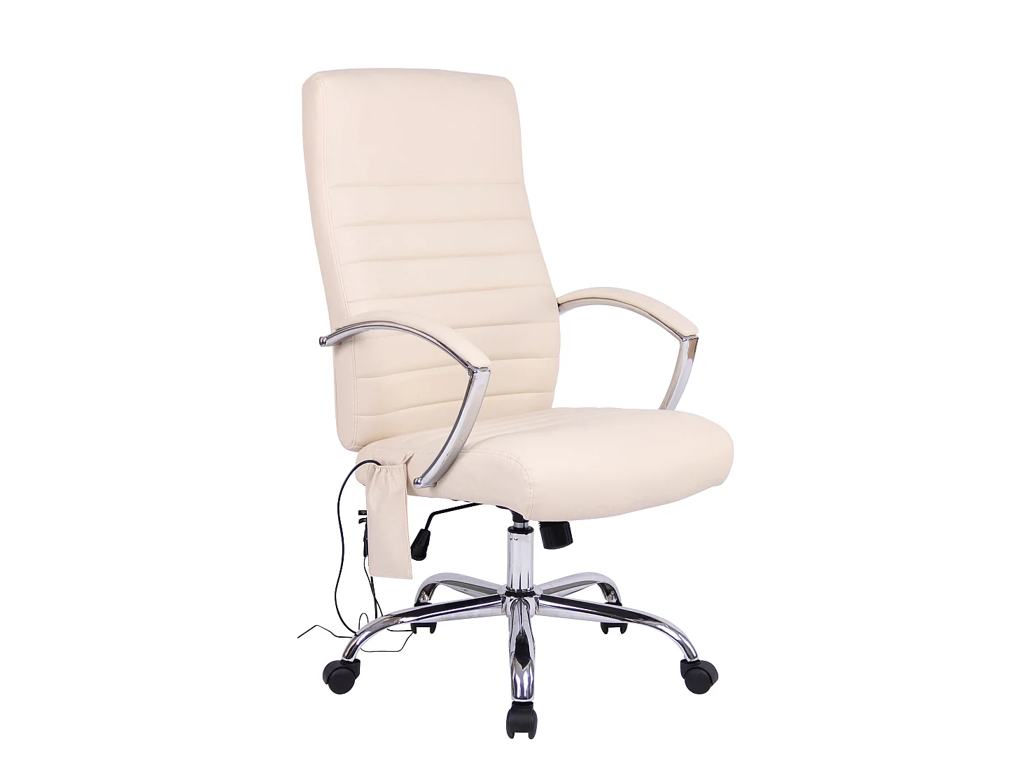 Chaise de bureau - Similicuir & Métal chromé - Crème - Valais