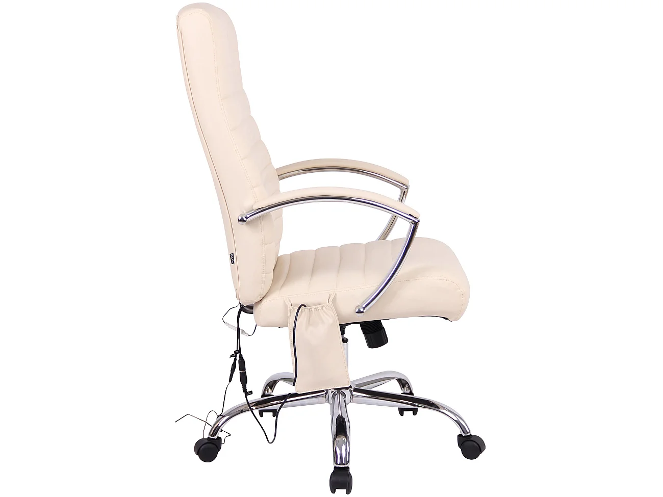 Chaise de bureau - Similicuir & Métal chromé - Crème - Valais