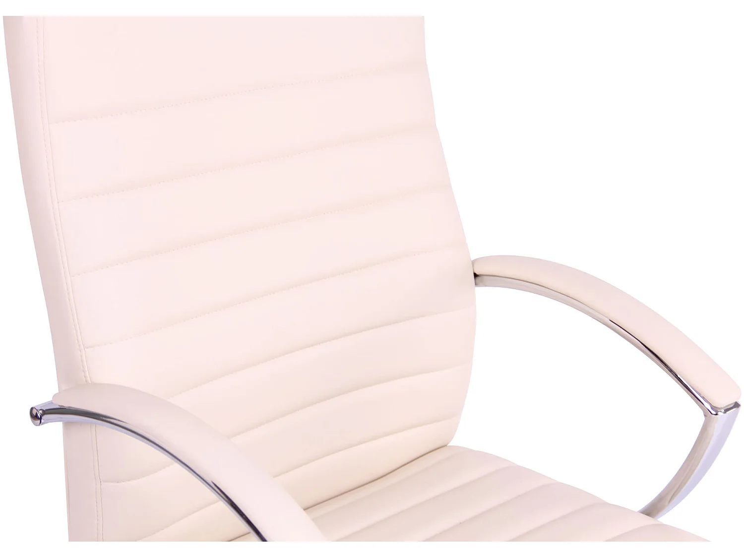 Chaise de bureau - Similicuir & Métal chromé - Crème - Valais