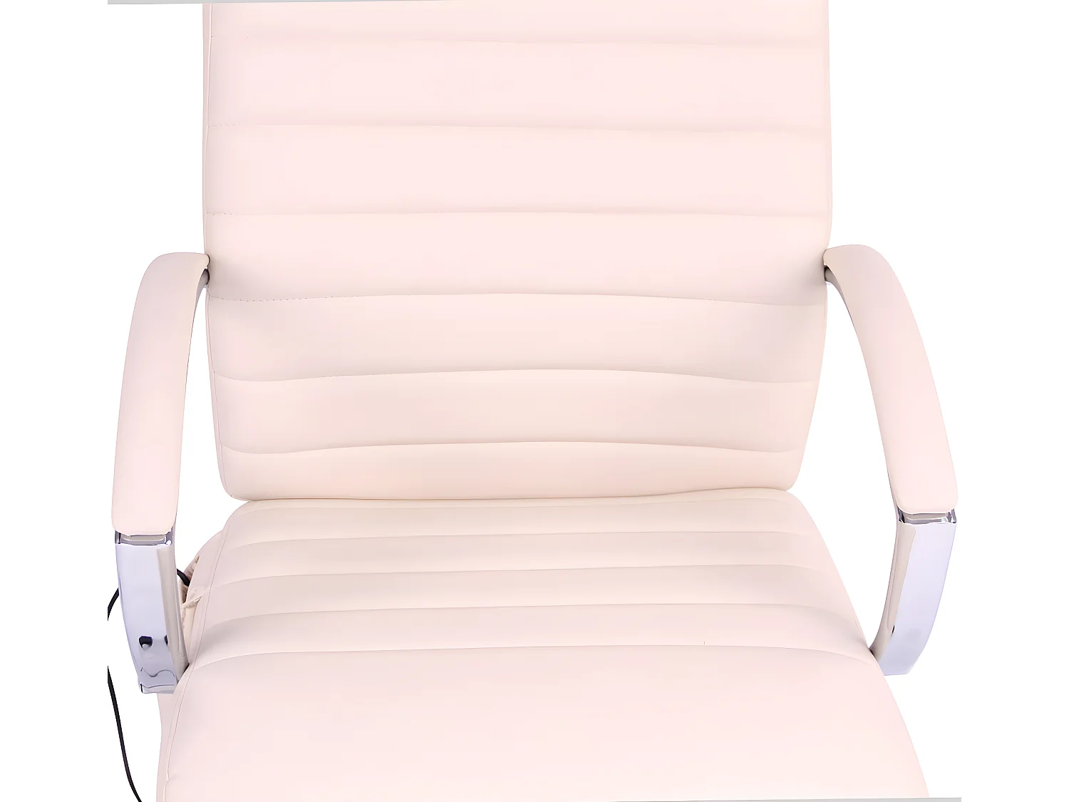 Chaise de bureau - Similicuir & Métal chromé - Crème - Valais