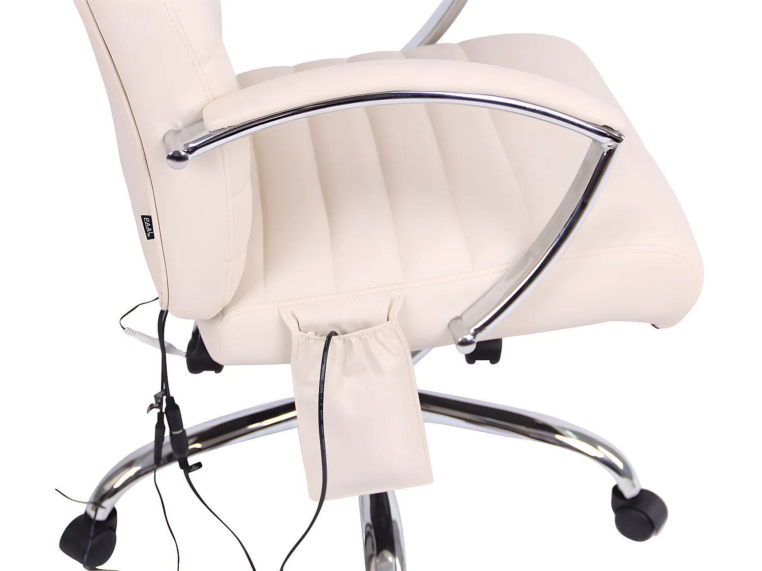 Chaise de bureau - Similicuir & Métal chromé - Crème - Valais