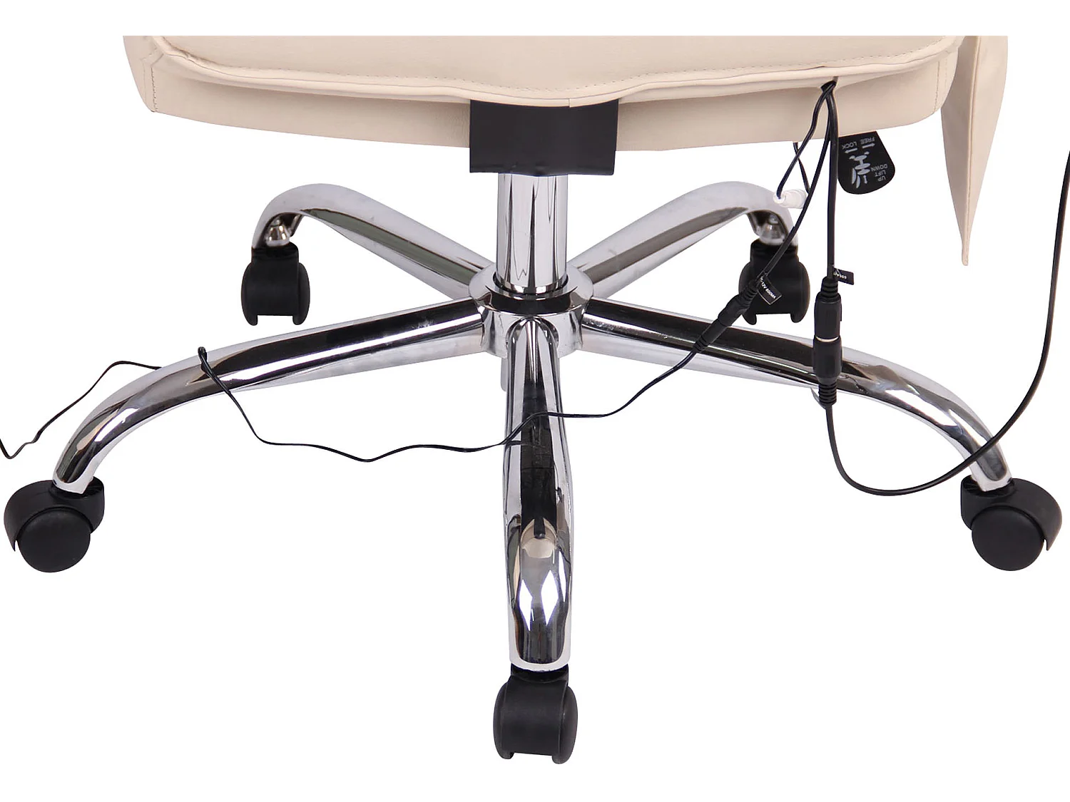 Chaise de bureau - Similicuir & Métal chromé - Crème - Valais