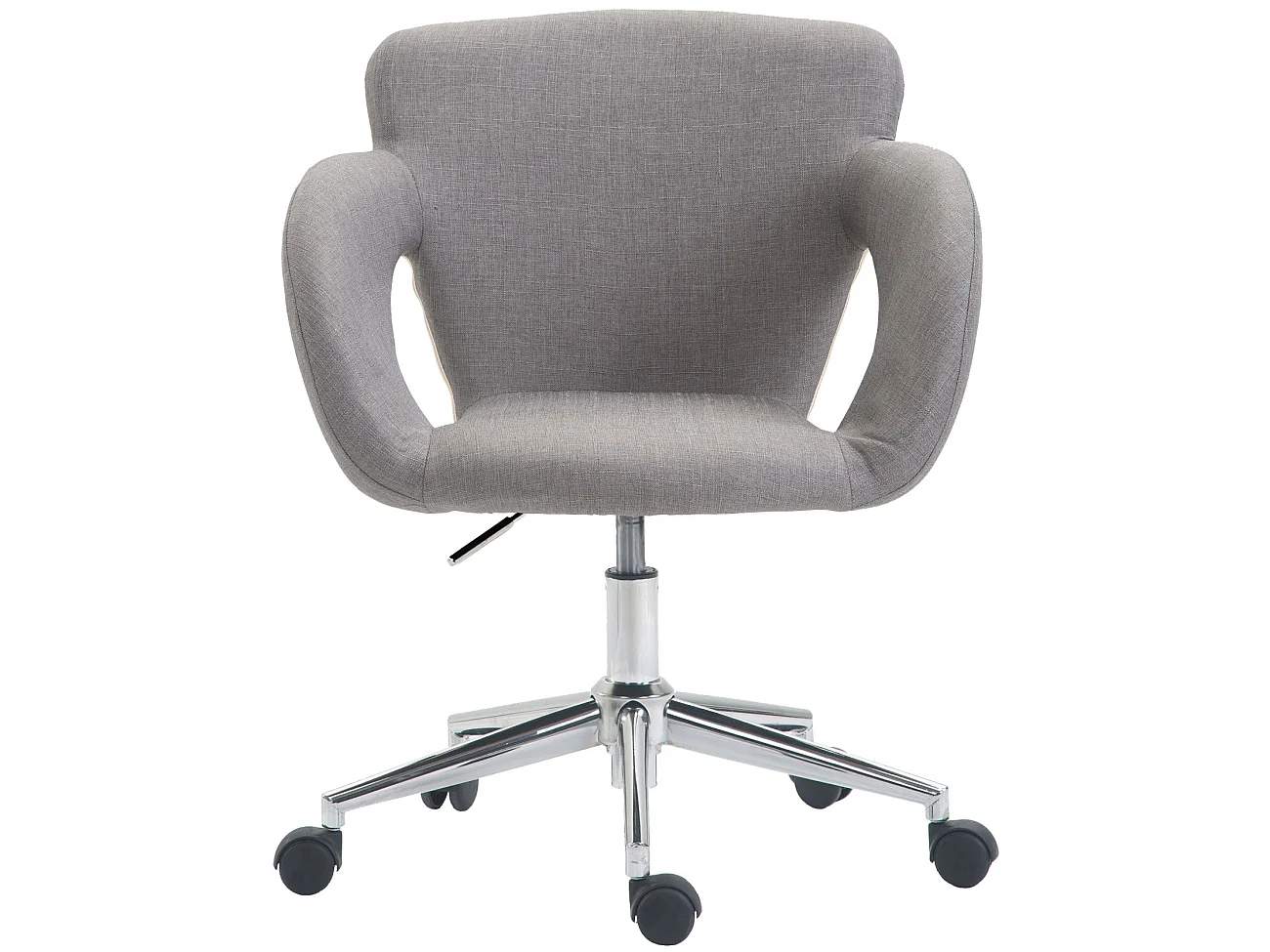 Chaise de bureau - Tissu & Métal chromé - Gris - Edison